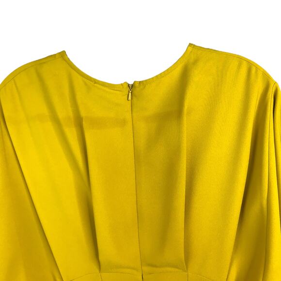 ASOS Design Maxi Dress Womens Sz 8 Yellow Ruched Long Sleeve - Picture 5 of 12